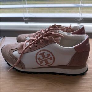 Tory Burch Blush and White Sneakers